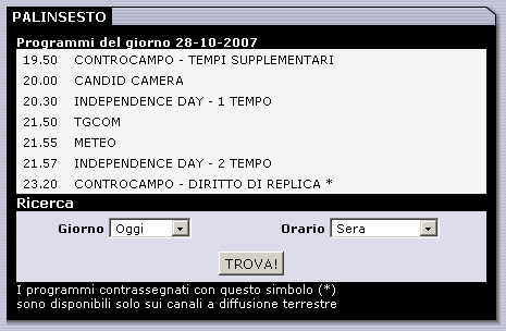 Italia1 Heroes domenica 28 ottobre 2007