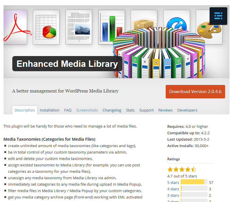 wordpress enhanced media library