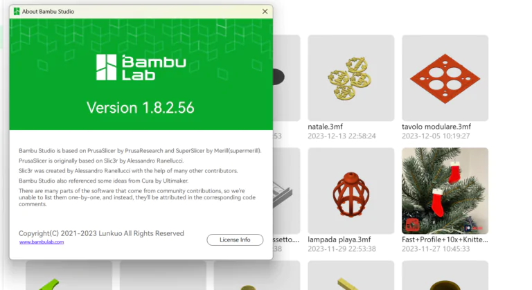 bambu studio nuovo aggiornamento dicembre 2024