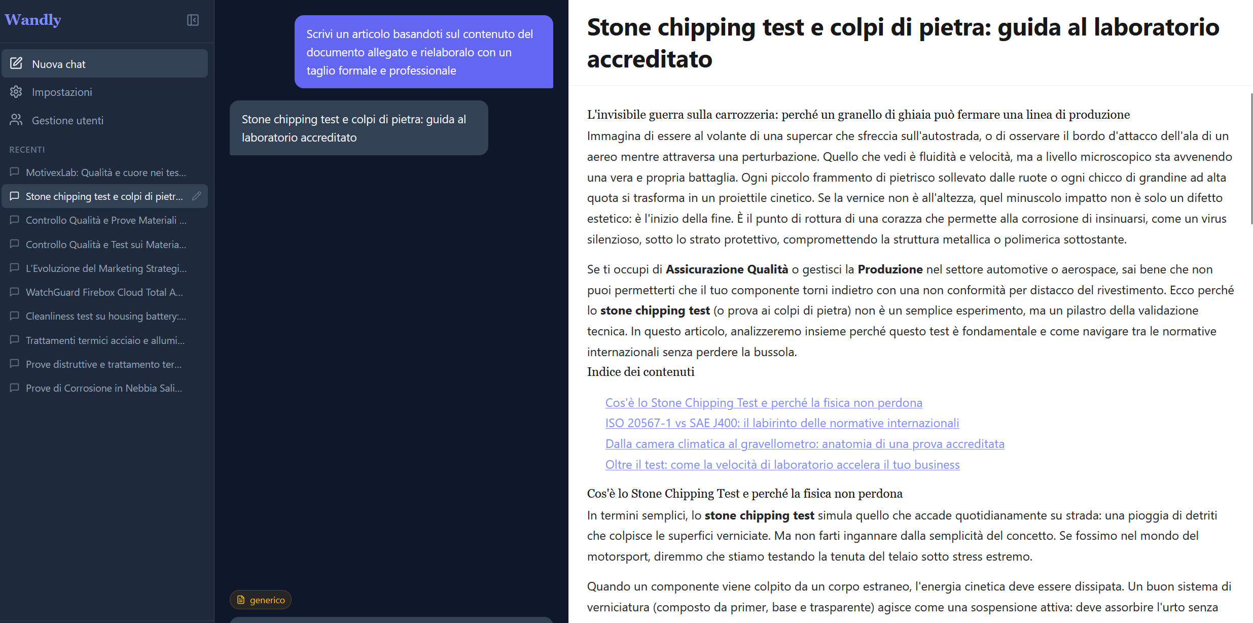 wandly - canvas - generazione articolo