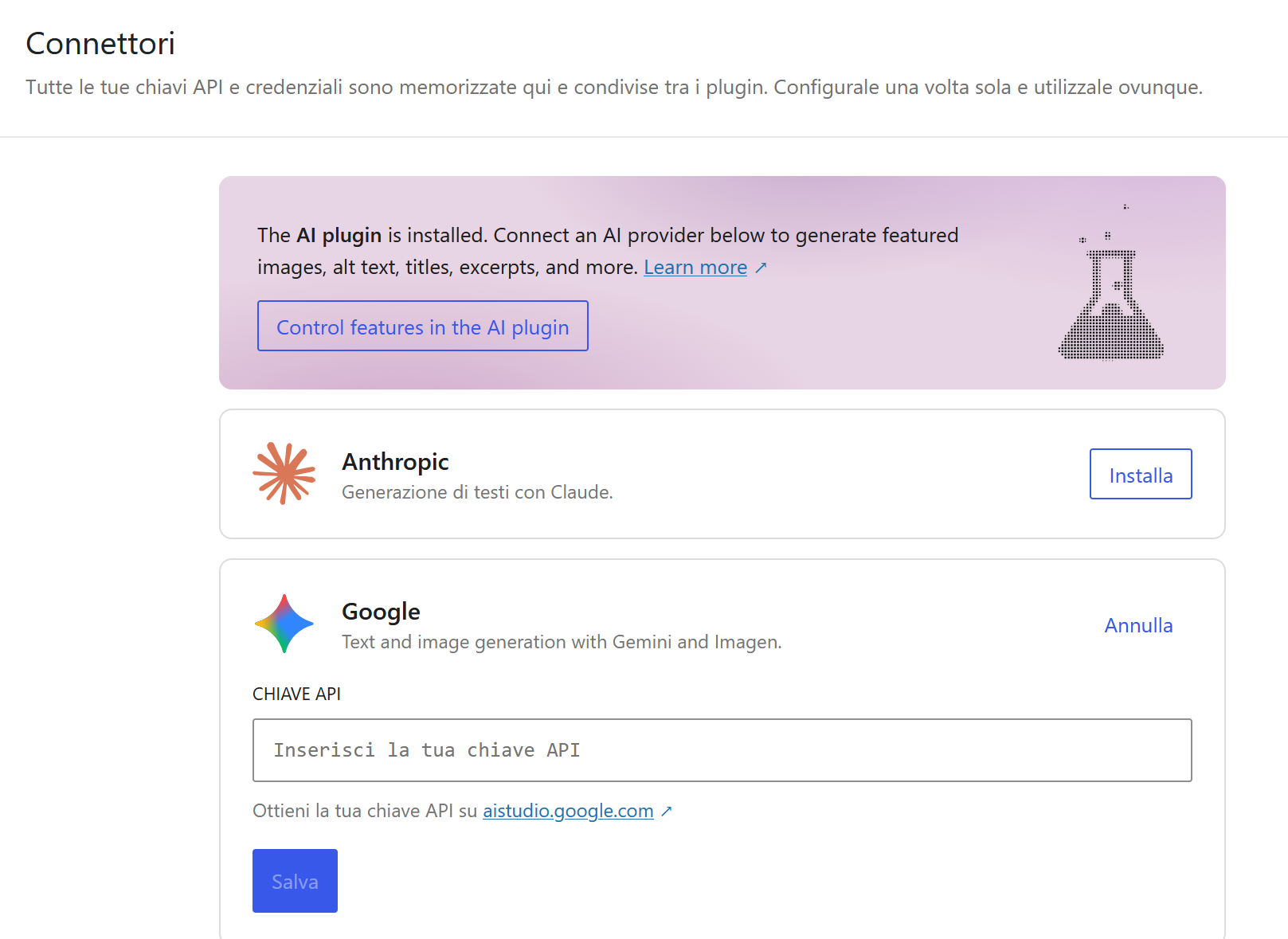ai configurazione conntettori