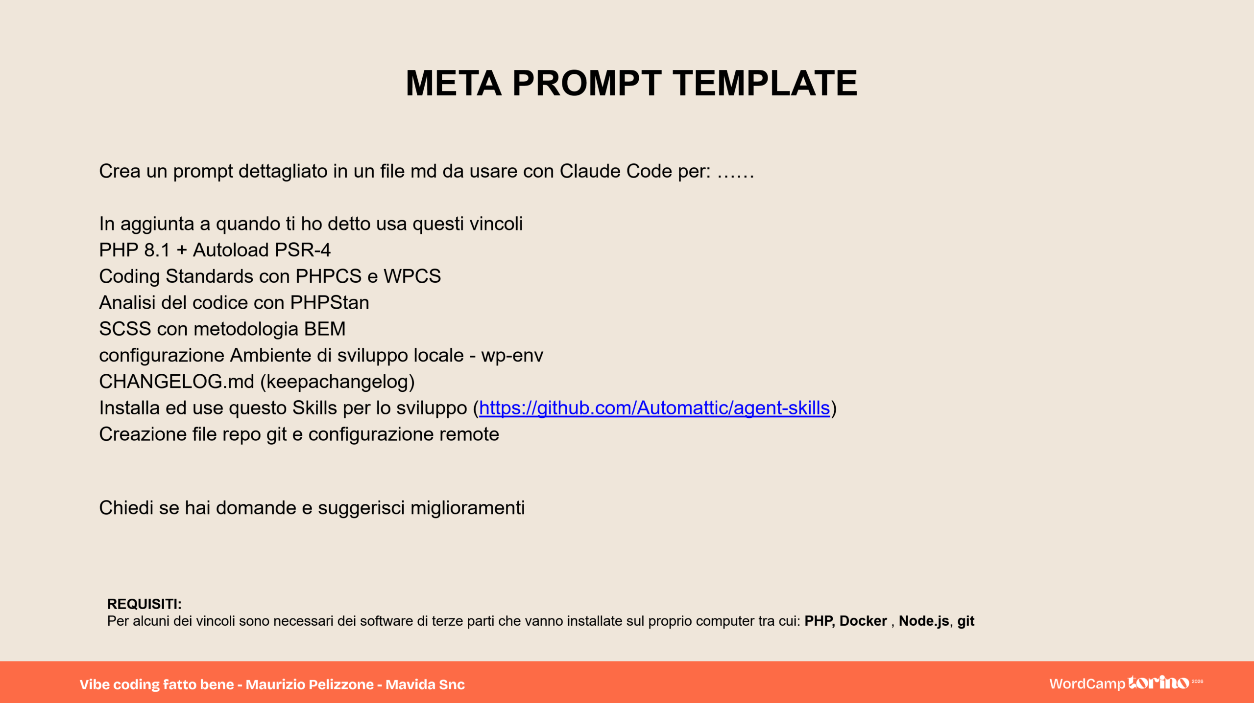 WordCamp Torino 2026 - meta prompt template