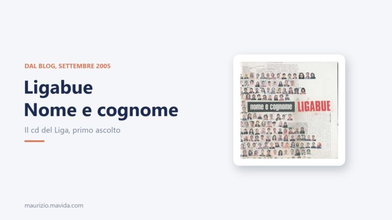 Ligabue, Nome e cognome: il cd del Liga del 2005 16 Ligabue, Nome e cognome: la copertina dell'album del 2005 accanto al titolo dell'articolo