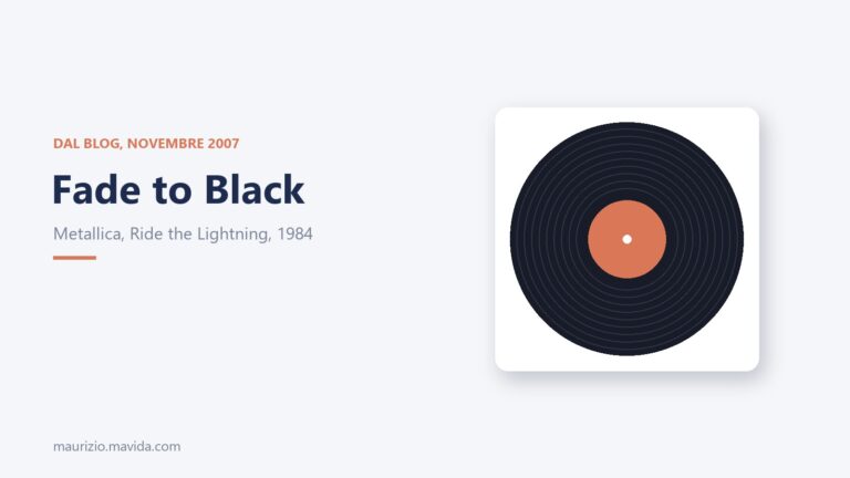 Fade to Black: i Metallica di Ride the Lightning 11 Fade to Black dei Metallica, da Ride the Lightning del 1984: titolo dell'articolo con un disco in vinile stilizzato