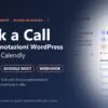 Plugin prenotazioni WordPress Book a Call: calendario a due mesi del blocco Gutenberg accanto al titolo della prima puntata della serie Faccio cose, vedo gente