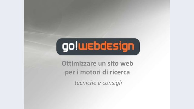 Prima slide del talk «Tecniche efficaci di ottimizzazione per i motori di ricerca» di Maurizio Pelizzone, Go!WebDesign 2010 (Milano, 2010)